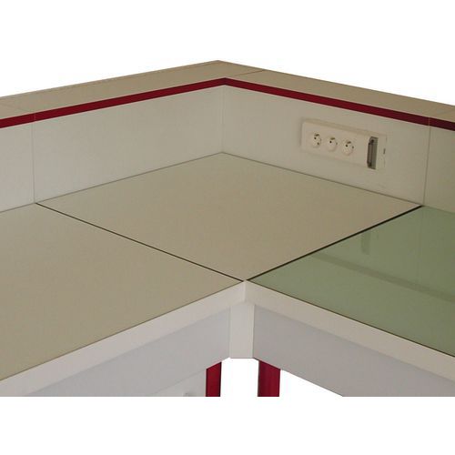 Modulair hoekmeubel voor laboratorium - Zandsteen - Zonder muurplaat Modulair hoekmeubel voor laboratorium - Zandsteen - Zonder muurplaat