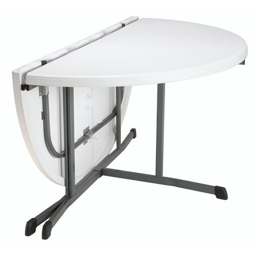 Table ronde pliante en 2 - Piètement en croix - Lifetime Table ronde pliante en 2 - Piètement en croix - Lifetime