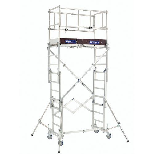 Echafaudage x-tower tÉlescopique avec plinthes comabi- tubesca en aluminium  - SPE