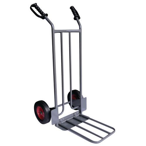 Stalen steekwagen 250 kg - Rubberen banden - Manutan Expert Stalen steekwagen 250 kg - Rubberen banden - Manutan Expert