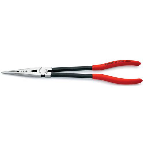 Pince à becs extra longue 280mm Droite tête polie PVC - KNIPEX Pince à becs extra longue 280mm Droite tête polie PVC - KNIPEX