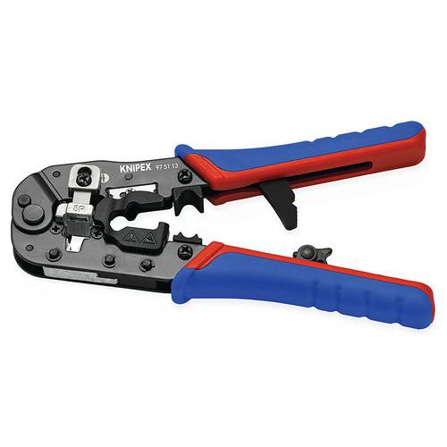 Pince à sertir fiches RJ45 blindées et non blindées (8 Pôles) - KNIPEX Pince à sertir fiches RJ45 blindées et non blindées (8 Pôles) - KNIPEX