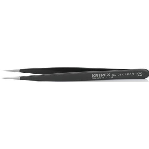 Pince brucelle acier inoxydable 110mm lisse pointue ESD - KNIPEX Pince brucelle acier inoxydable 110mm lisse pointue ESD - KNIPEX