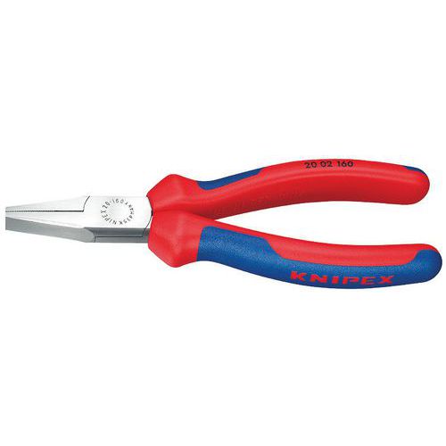 Pince à becs plats noire atramentisée avec gaines bi-matière 140 mm _ 20 02 140 Pince à becs plats noire atramentisée avec gaines bi-matière 140 mm _ 20 02 140