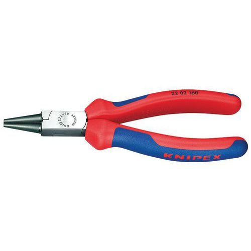 Pince à becs ronds noire atramentisée avec gaines bi-matière 160 mm _ 22 02 160 Pince à becs ronds noire atramentisée avec gaines bi-matière 160 mm _ 22 02 160