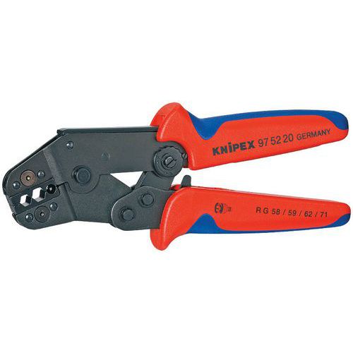 Pince à sertir forme courte brunie avec gaines bi-matière 195 mm Pince à sertir forme courte brunie avec gaines bi-matière 195 mm