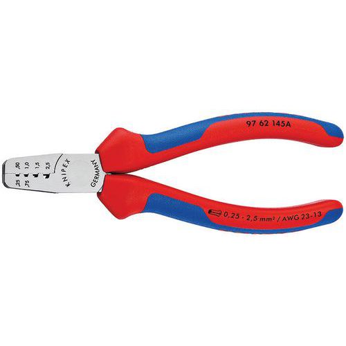 Pince à sertir pour embouts de câble avec gaines bi-matière 145 mm _ 97 62 145 A Pince à sertir pour embouts de câble avec gaines bi-matière 145 mm _ 97 62 145 A