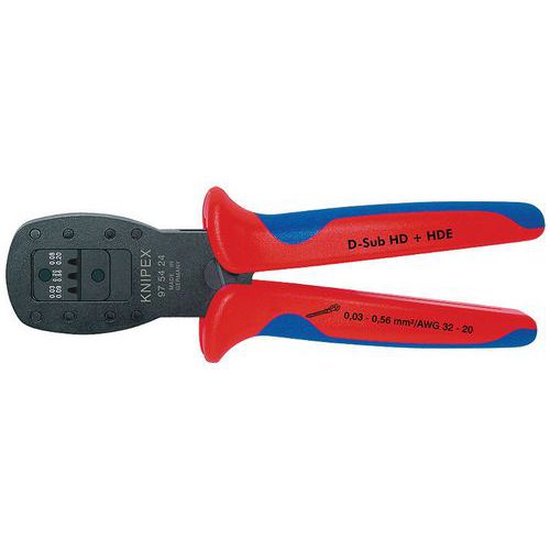 Pince à sertir pour micro-connecteurs brunie 190 mm _ 97 54 24_Knipex Pince à sertir pour micro-connecteurs brunie 190 mm _ 97 54 24_Knipex
