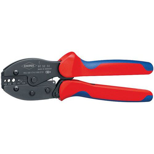 Pince à sertir brunie KNIPEX PreciForce® avec gaines bi-matière 220 mm _ 97 52 50 Pince à sertir brunie KNIPEX PreciForce® avec gaines bi-matière 220 mm _ 97 52 50