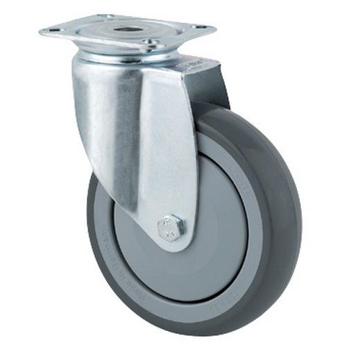 Zwenkwiel met grondplaat - Draagvermogen 40 - 100 kg