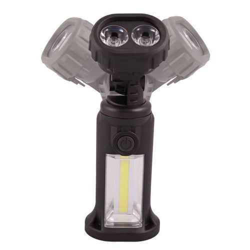 Led-zaklamp met roterende kop en verlichte basis Led-zaklamp met roterende kop en verlichte basis