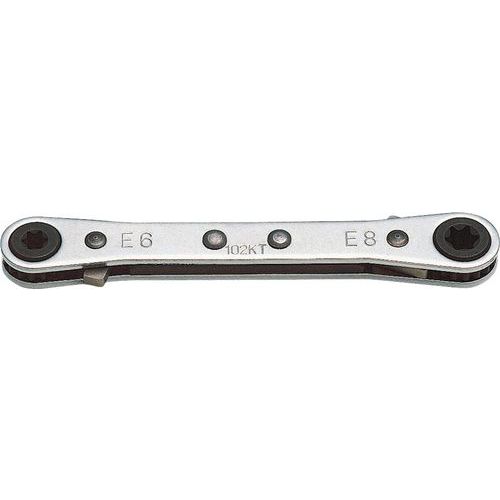 Clé à cliquet torx femelle E6+E8 Clé à cliquet torx femelle E6+E8