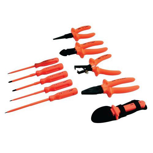 Composition de 11 outils isolés 1000V avec sacoche cuir Composition de 11 outils isolés 1000V avec sacoche cuir