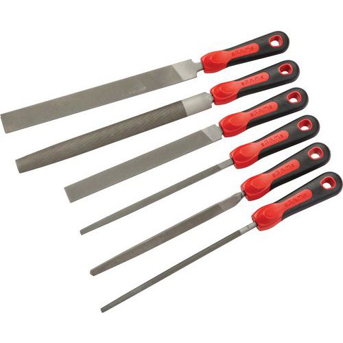 Jeu de 6 limes emmanchées Jeu de 6 limes emmanchées