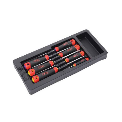 Jeu de 7 tournevis S1 fente et pozidriv en module ABS Jeu de 7 tournevis S1 fente et pozidriv en module ABS
