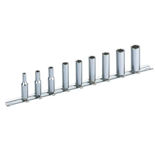 Jeux de 9 douilles longues 6 pans 1/4 en pouce sur rack Jeux de 9 douilles longues 6 pans 1/4 en pouce sur rack