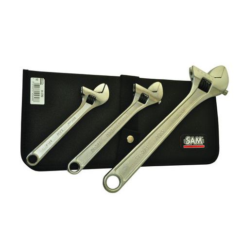 Moersleutel gesatineerd 3 delig in etui - SAM Outillage Moersleutel gesatineerd 3 delig in etui - SAM Outillage