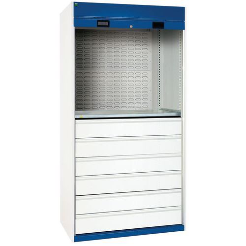 Armoire lourde à porte rideaux et à tiroirs Cubio 2000x1050mm - Bott
