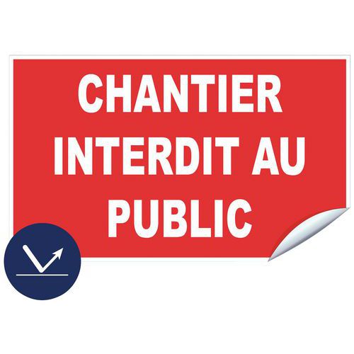 Panneau rétroréfléchissant chantier interdit au public classe 1 - Adhésif – Novap Panneau rétroréfléchissant chantier interdit au public classe 1 - Adhésif – Novap