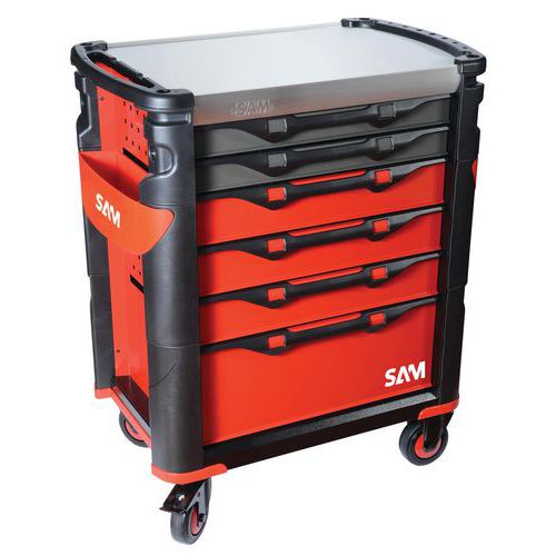 Gereedschapswagen met 6 lades met 200 gereedschappen Gereedschapswagen met 6 lades met 200 gereedschappen