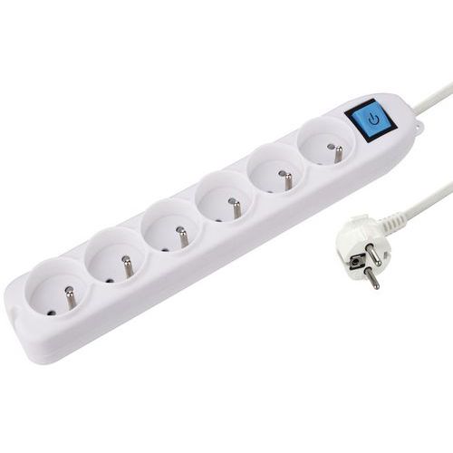 Multiprise 230V 6 prises avec interrupteur NF - Manutan Expert Multiprise 230V 6 prises avec interrupteur NF - Manutan Expert