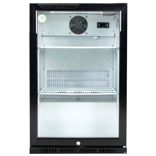 Barkoelkast 130L 1 deurs zwart deurslot LED Husky Barkoelkast 130L 1 deurs zwart deurslot LED Husky