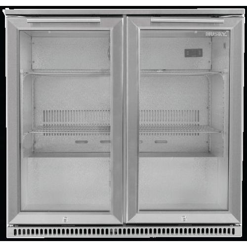 Outdoor Barkoelkast 189L RVS 2-deurs deurslot LED - Husky Outdoor Barkoelkast 189L RVS 2-deurs deurslot LED - Husky