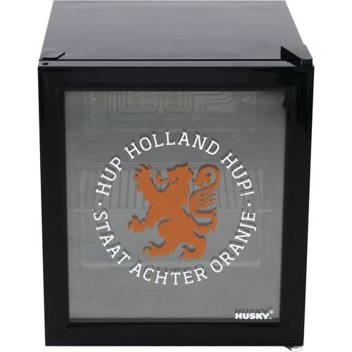 Mini réfrigérateur avec porte vitrée - Noir / lion orange, 46 litres. Mini réfrigérateur avec porte vitrée - Noir / lion orange, 46 litres.