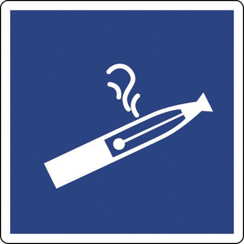 Panneau autorisation de vapoter - Adhésif Panneau autorisation de vapoter - Adhésif