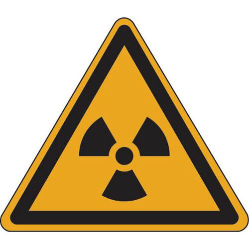 Waarschuwingsbord - Radioactief materiaal of ioniserende straling - Zelfklevend Waarschuwingsbord - Radioactief materiaal of ioniserende straling - Zelfklevend