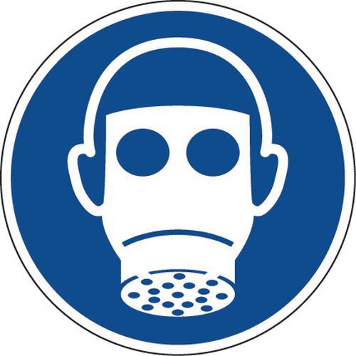 Gebodsbord - Ademhalingsbescherming verplicht - Zelfklevend