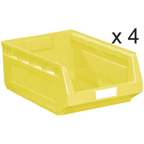 Set van 4 stapelbakken Kangourou - Lengte 580 mm - 52 L - Manutan Expert