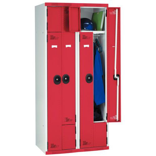 Vestiaire porte L - 1 et 2 colonnes largeur 400 mm - Sur socle - Acial ...