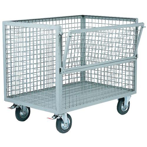 Stapelbare palletkist - met rooster - op wielen Stapelbare palletkist - met rooster - op wielen