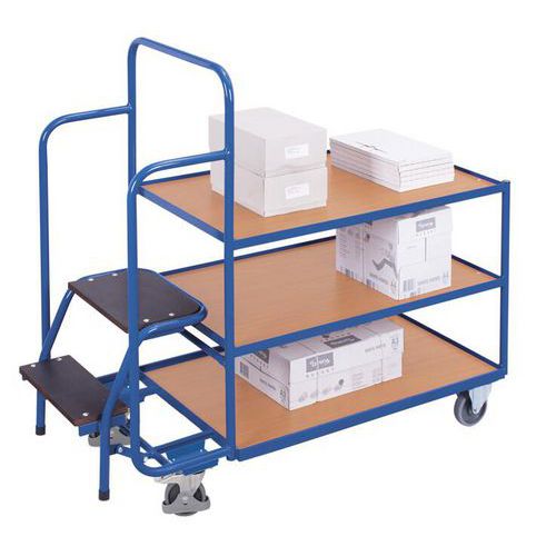 Wagen voor orderpicken met 3 plateaus, laag Wagen voor orderpicken met 3 plateaus, laag