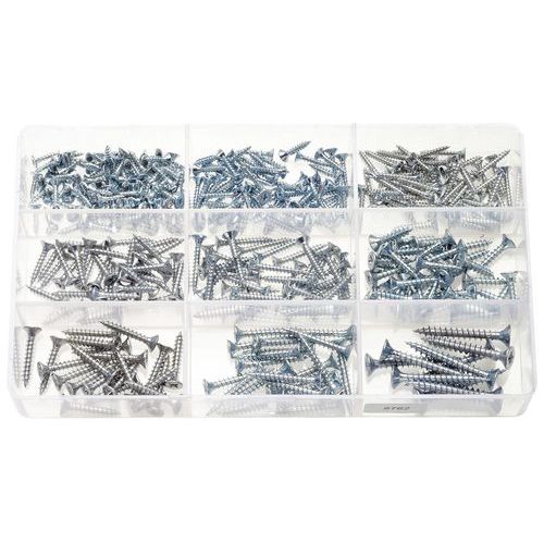 Assortimentsdoos met schroeven met kruiskop Pozidriv® met gefreesde kop, voor spaanplaat - 380 stuks Assortimentsdoos met schroeven met kruiskop Pozidriv® met gefreesde kop, voor spaanplaat - 380 stuks