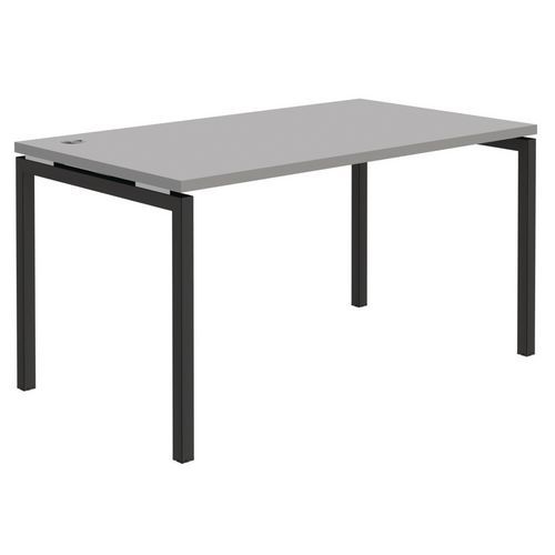 Bureau droit Open - Gris clair/Gris ombre - Piètement fixe