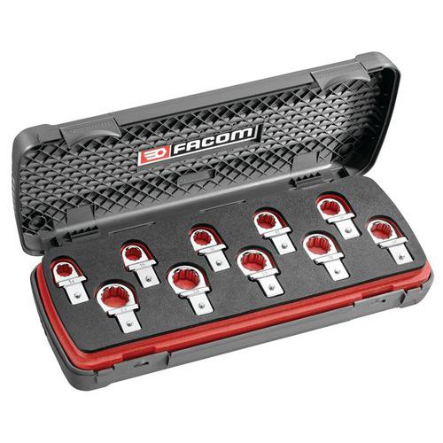 Koffer met opzetringsteeksleutel metrisch 14 x18 mm polygonaal