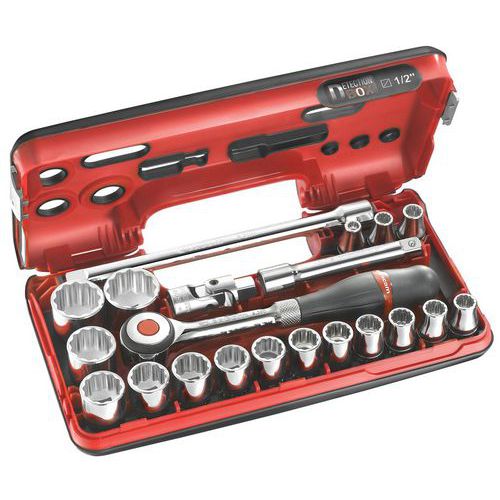 Doppenset DBOX 1/2 12-kant metrisch - S. 360DBOX112 Doppenset DBOX 1/2 12-kant metrisch - S. 360DBOX112