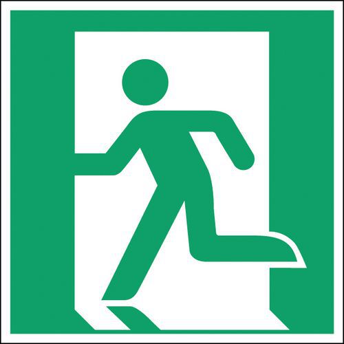 Nood- en evacuatiebord vierkant - Nooduitgang naar links - Hard Nood- en evacuatiebord vierkant - Nooduitgang naar links - Hard