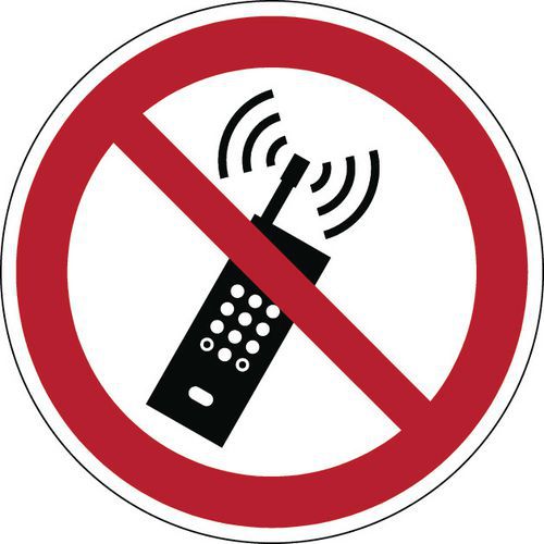 Panneau interdiction rond - Interdiction d'activer des téléphones mobiles - Rigide Panneau interdiction rond - Interdiction d'activer des téléphones mobiles - Rigide