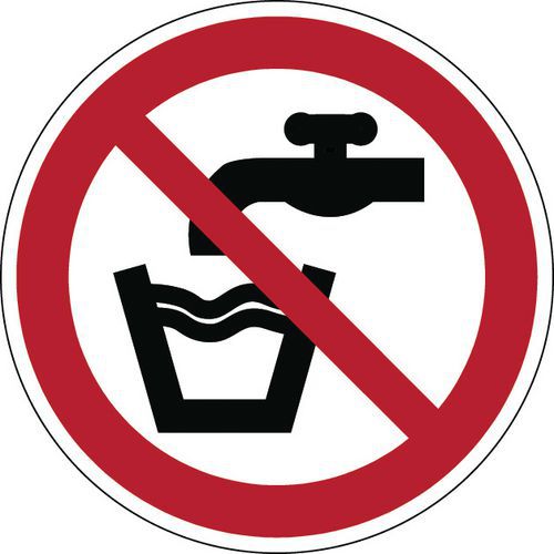 Panneau interdiction rond - Eau non potable - Rigide Panneau interdiction rond - Eau non potable - Rigide