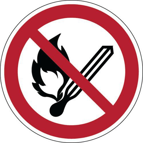Panneau interdiction rond - Flamme nue interdite - Rigide Panneau interdiction rond - Flamme nue interdite - Rigide