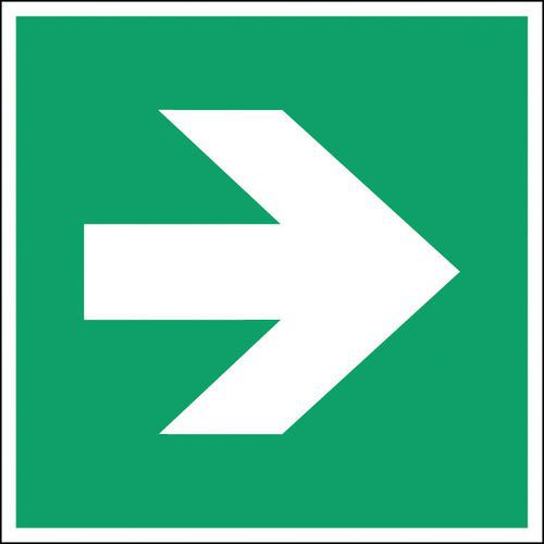 Panneau évacuation - Flèche directionelle droite - Rigide Panneau évacuation - Flèche directionelle droite - Rigide