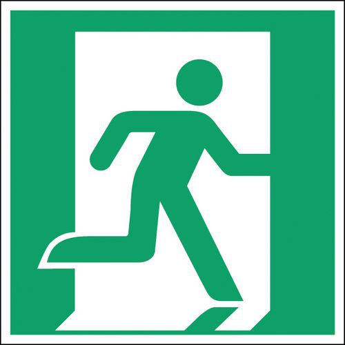 Noodbord - Nooduitgang rechts - Hard Noodbord - Nooduitgang rechts - Hard