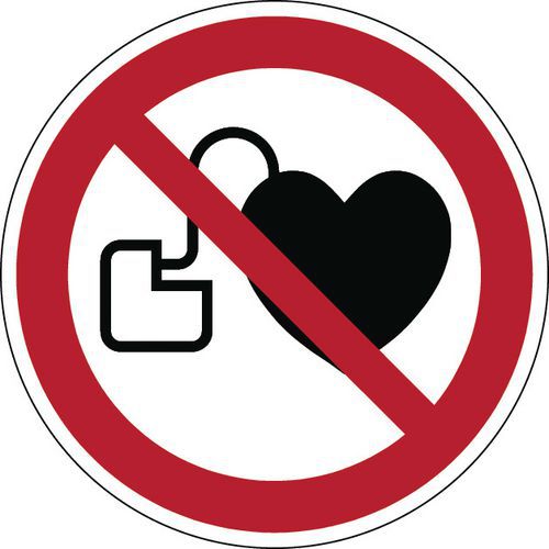 Panneau interdiction rond - Interdit aux personnes porteuses d'un stimulateur cardiaque - Rigide Panneau interdiction rond - Interdit aux personnes porteuses d'un stimulateur cardiaque - Rigide