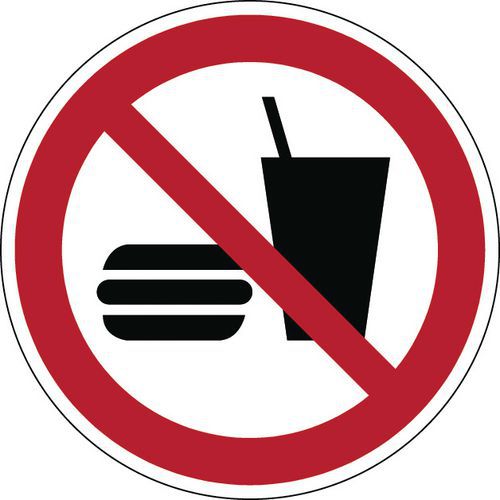 Panneau interdiction - Ne pas manger ou boire - Rigide Panneau interdiction - Ne pas manger ou boire - Rigide