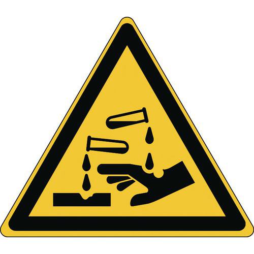 Panneau danger - Matière corrosive - Rigide Panneau danger - Matière corrosive - Rigide