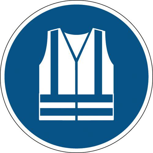 Panneau obligation - Port gilet sécurité haute visibilité - Rigide Panneau obligation - Port gilet sécurité haute visibilité - Rigide