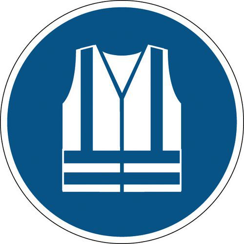 Panneau obligation - Port gilet sécurité haute visibilité - Rigide Panneau obligation - Port gilet sécurité haute visibilité - Rigide